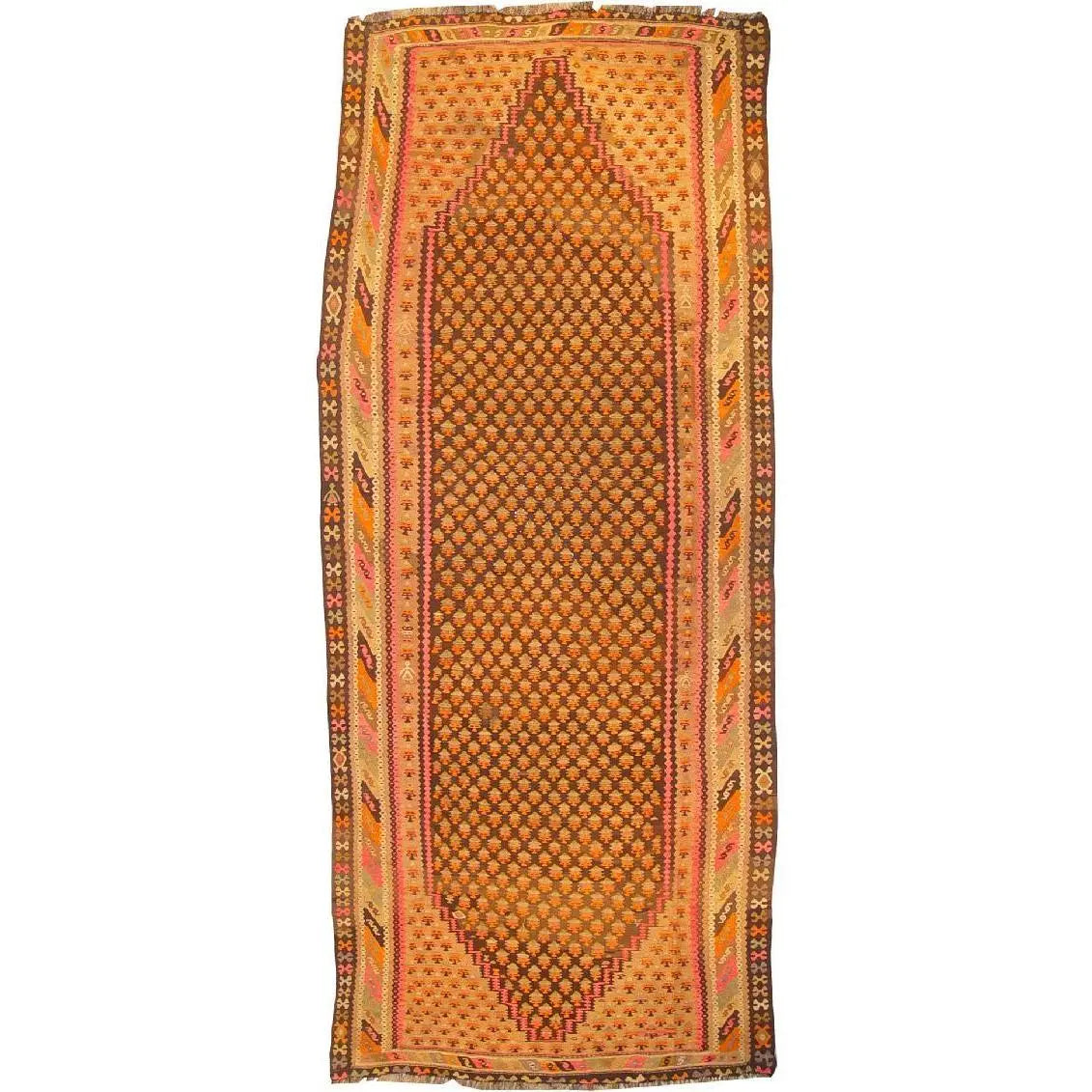 One Of The Kind Gazvin Persian Kilim 12'7" X 5'2"